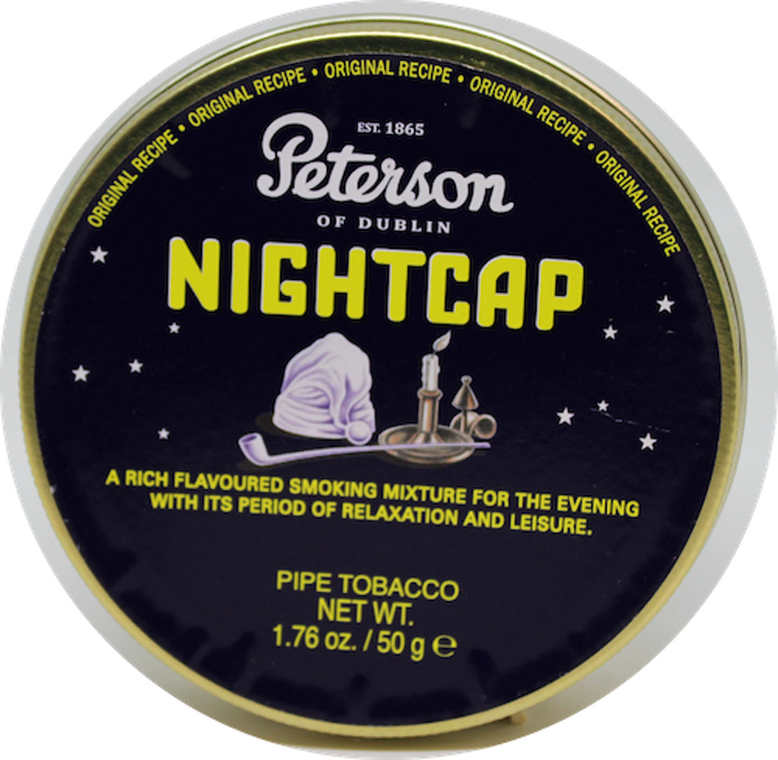 Peterson Nightcap 50g Tin – Arlington Pipe & Cigar Lounge